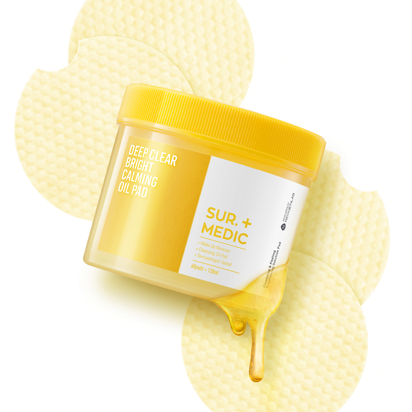 [1BOX/ 30ea] SUR.MEDIC+ DEEP CLEAR BRIGHT CALMING OIL PAD 4.39 oz / 130ml