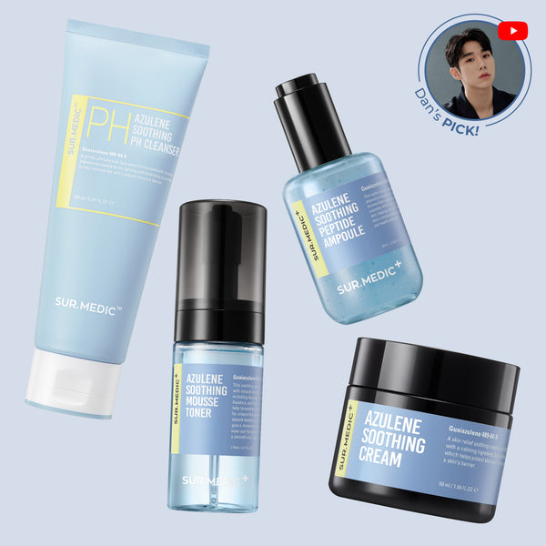 SUR.MEDIC+ AZULENE LINE BUNDLE (CLEANSER +  TONER + AMPOULE + CREAM)