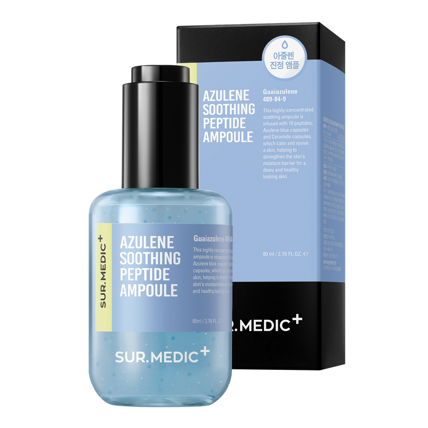 [1BOX/ 70ea] SUR.MEDIC AZULENE SOOTHING PEPTIDE AMPOULE 2.7 oz / 80ml
